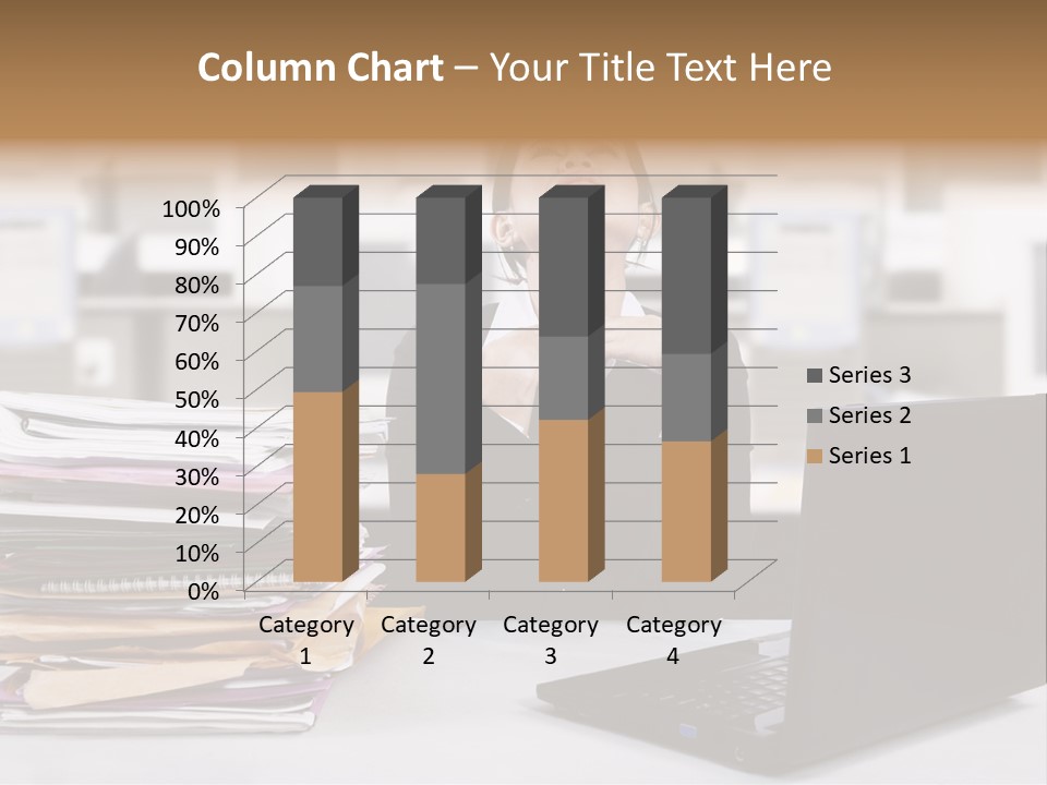 A Woman Sitting In Front Of A Laptop Computer PowerPoint Template