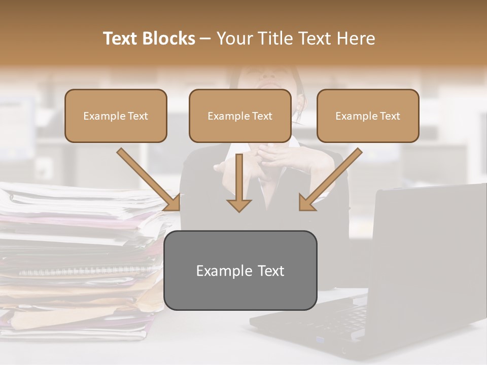 A Woman Sitting In Front Of A Laptop Computer PowerPoint Template