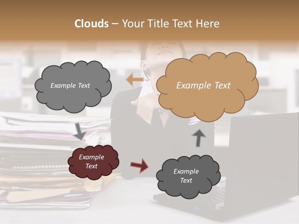 A Woman Sitting In Front Of A Laptop Computer PowerPoint Template