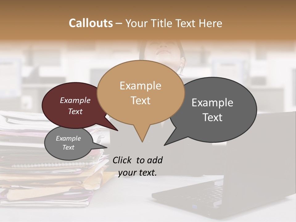 A Woman Sitting In Front Of A Laptop Computer PowerPoint Template