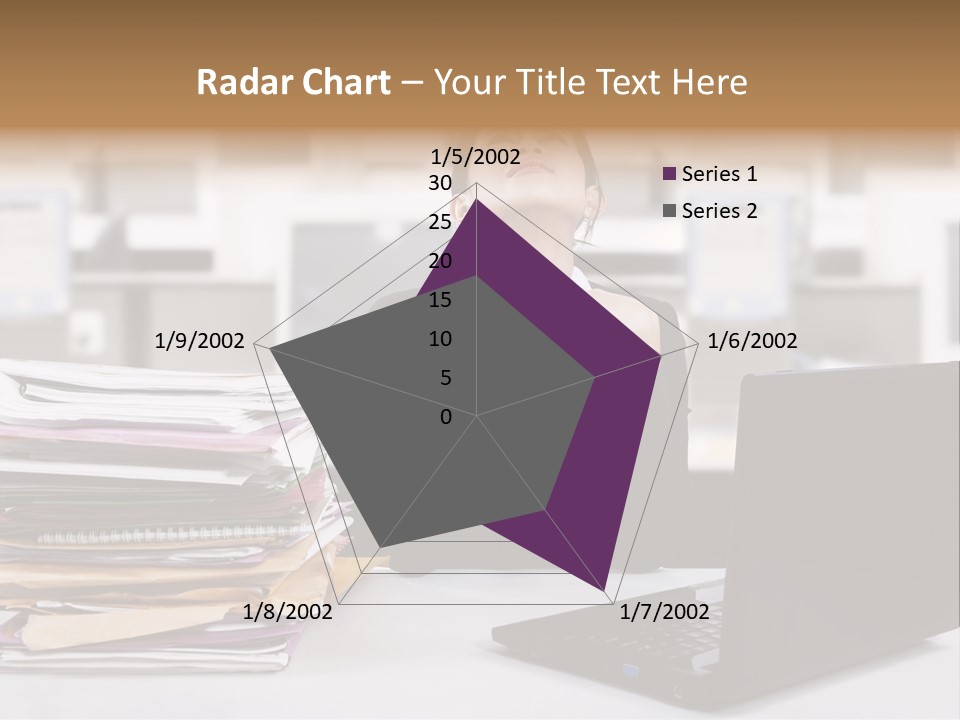A Woman Sitting In Front Of A Laptop Computer PowerPoint Template