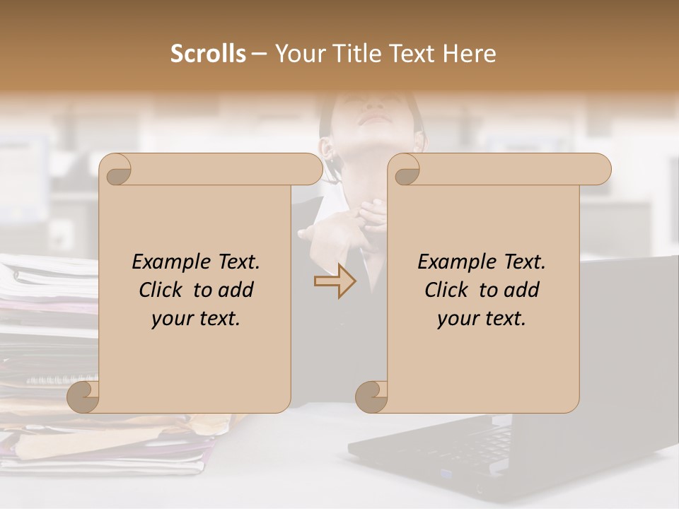 A Woman Sitting In Front Of A Laptop Computer PowerPoint Template