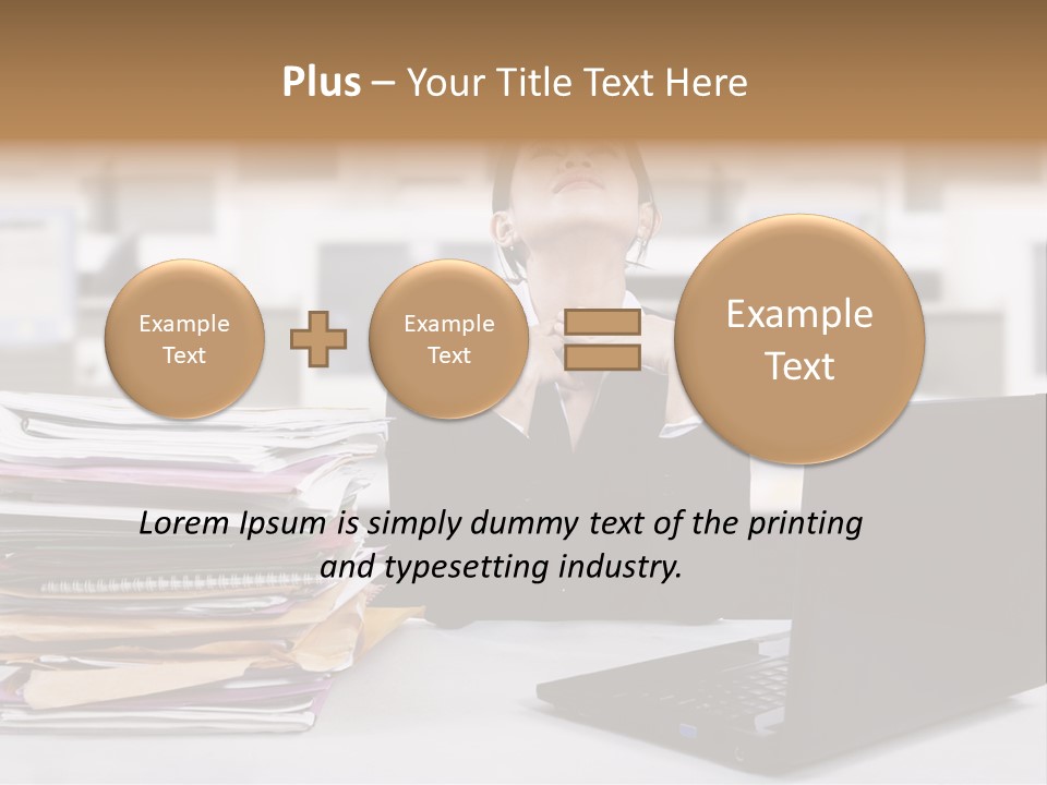 A Woman Sitting In Front Of A Laptop Computer PowerPoint Template
