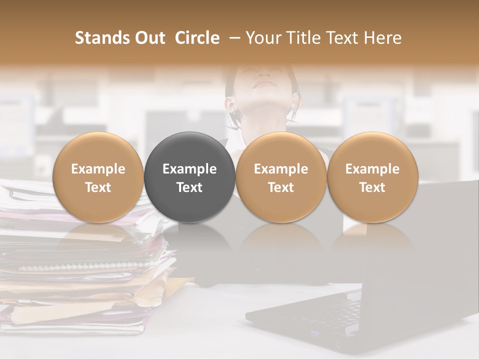 A Woman Sitting In Front Of A Laptop Computer PowerPoint Template