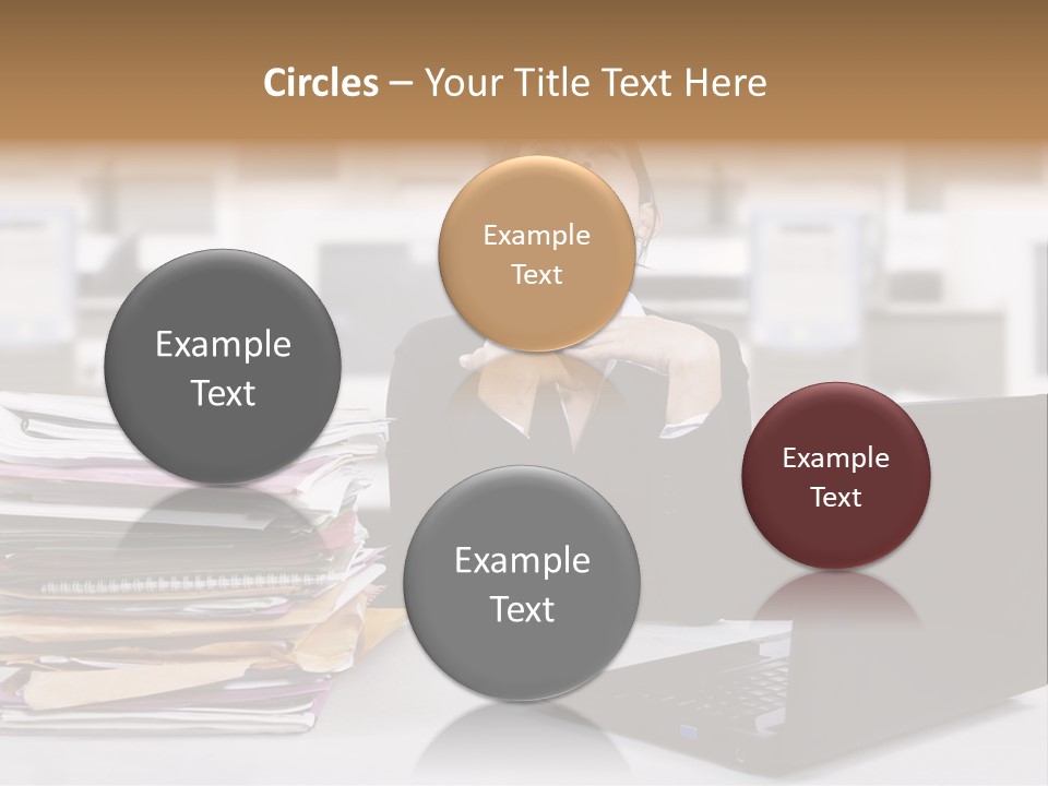 A Woman Sitting In Front Of A Laptop Computer PowerPoint Template