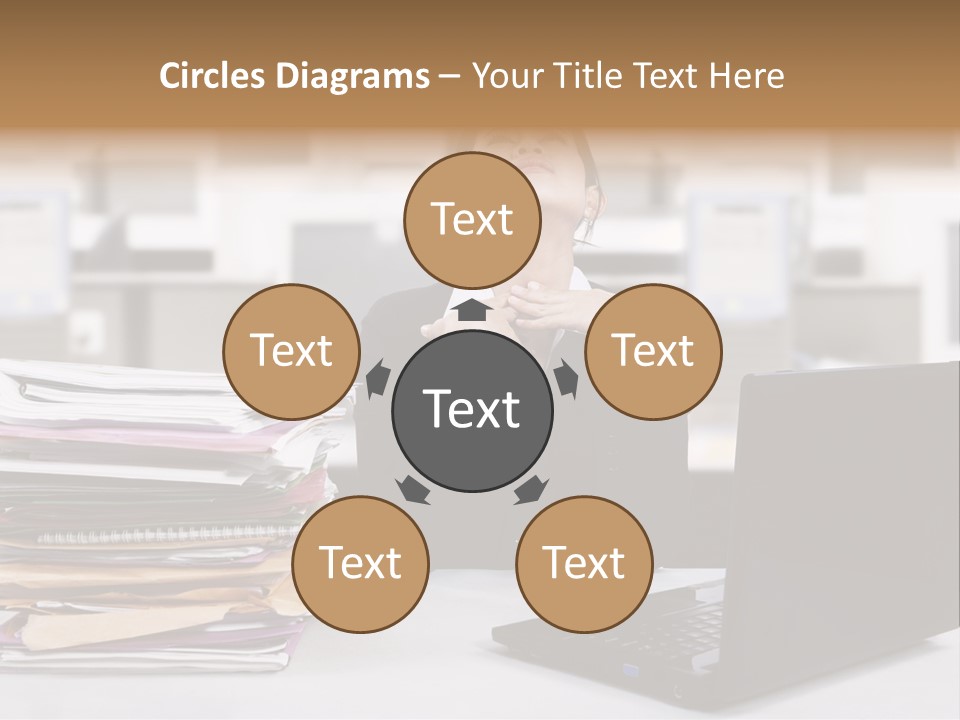 A Woman Sitting In Front Of A Laptop Computer PowerPoint Template