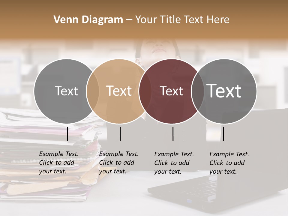 A Woman Sitting In Front Of A Laptop Computer PowerPoint Template