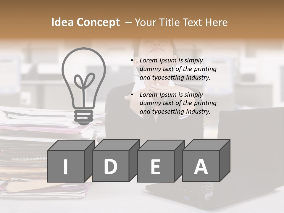 A Woman Sitting In Front Of A Laptop Computer PowerPoint Template