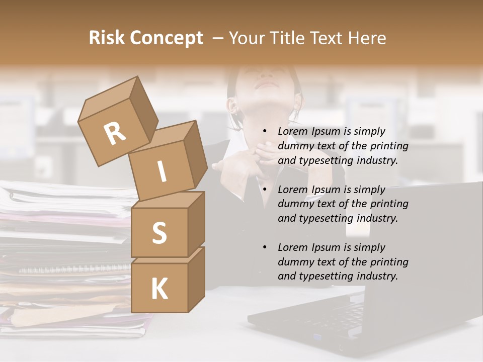 A Woman Sitting In Front Of A Laptop Computer PowerPoint Template