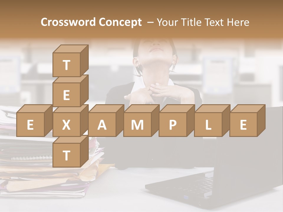 A Woman Sitting In Front Of A Laptop Computer PowerPoint Template