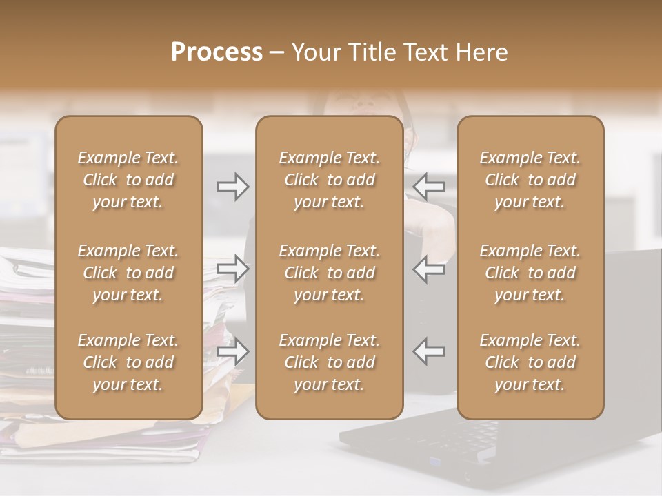 A Woman Sitting In Front Of A Laptop Computer PowerPoint Template