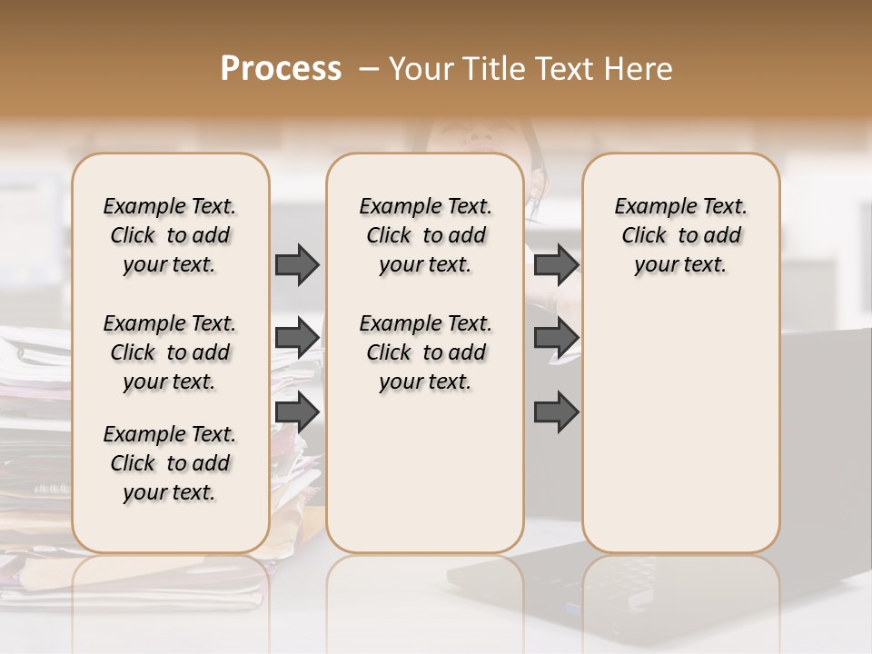 A Woman Sitting In Front Of A Laptop Computer PowerPoint Template