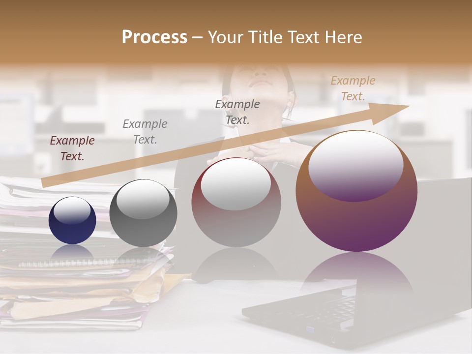 A Woman Sitting In Front Of A Laptop Computer PowerPoint Template