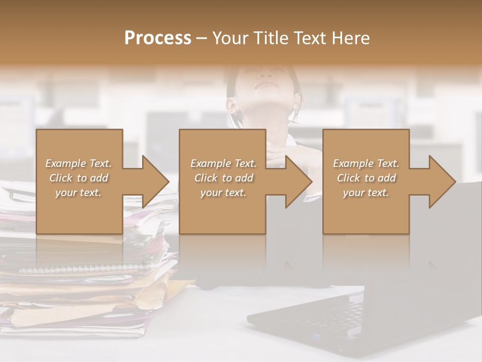 A Woman Sitting In Front Of A Laptop Computer PowerPoint Template