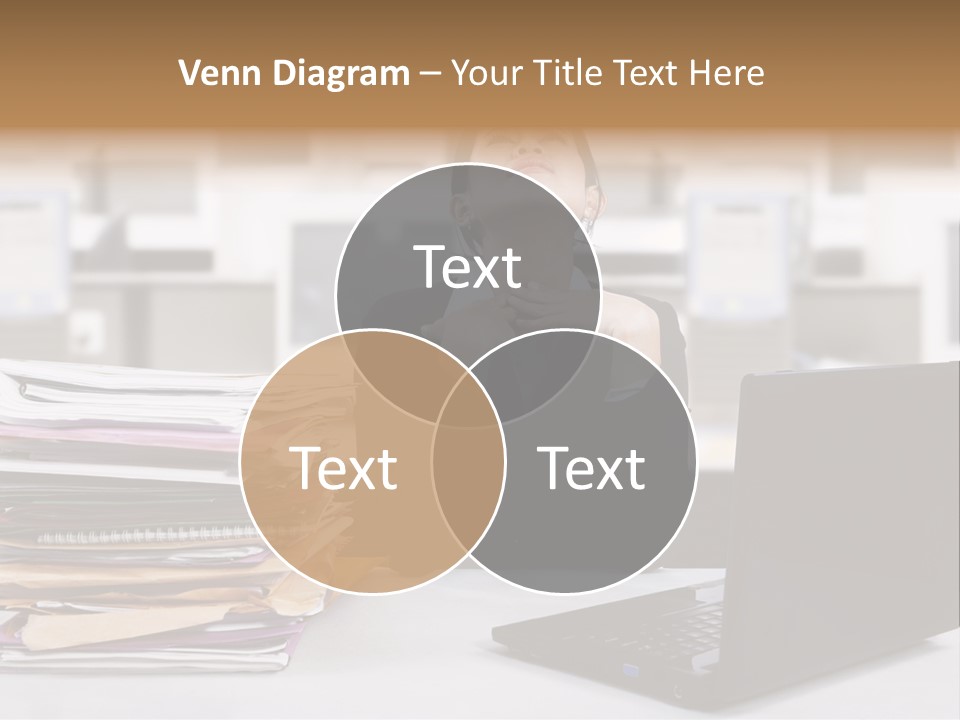 A Woman Sitting In Front Of A Laptop Computer PowerPoint Template