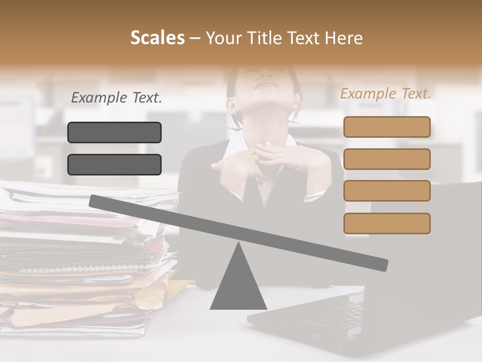 A Woman Sitting In Front Of A Laptop Computer PowerPoint Template