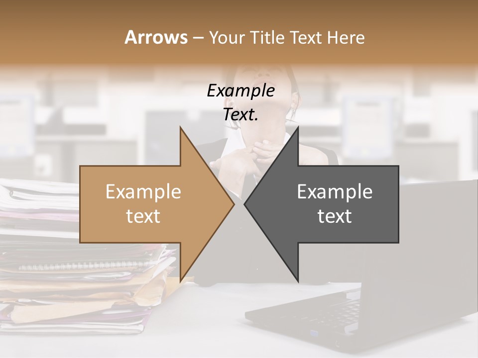 A Woman Sitting In Front Of A Laptop Computer PowerPoint Template