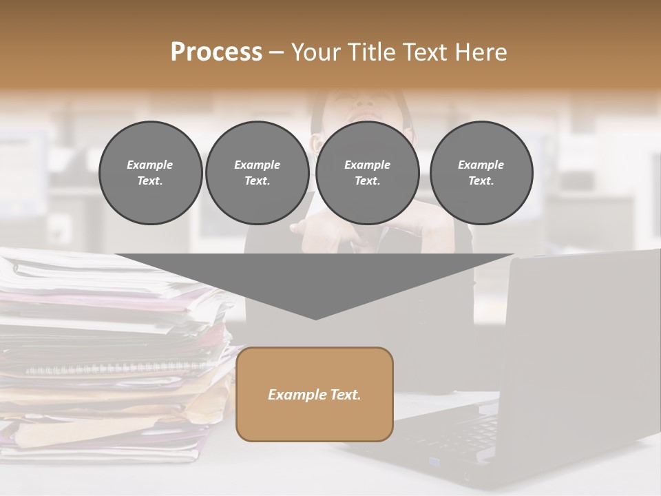A Woman Sitting In Front Of A Laptop Computer PowerPoint Template