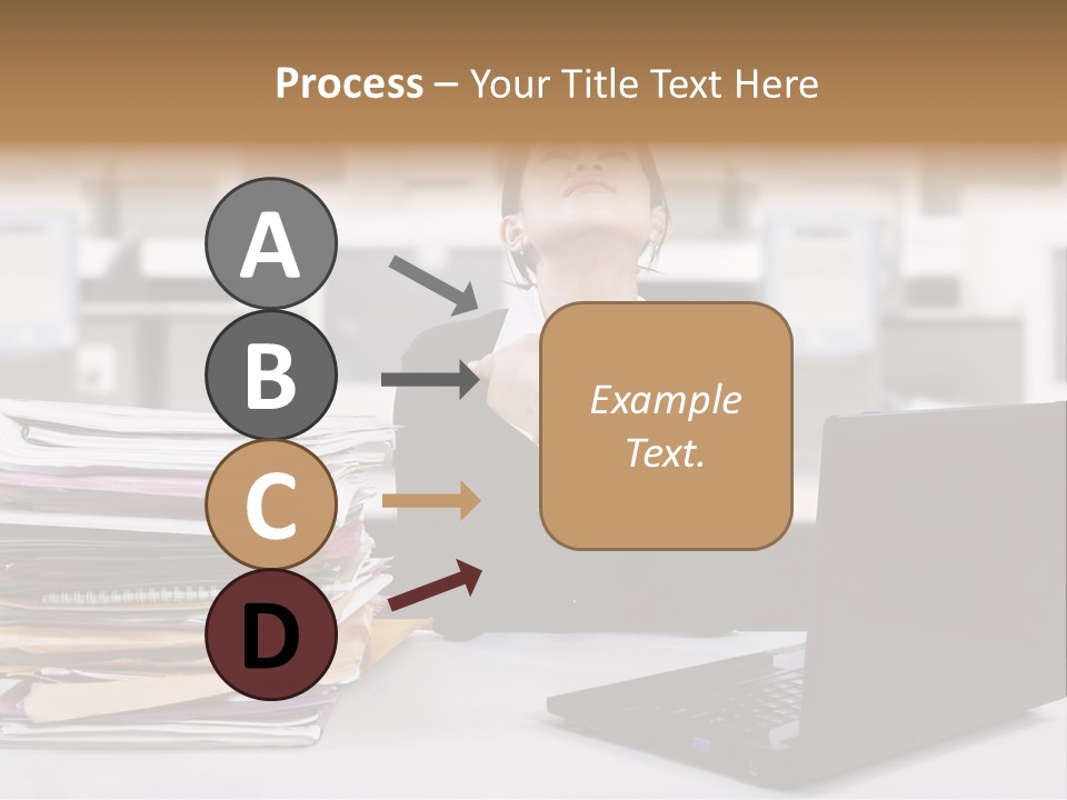 A Woman Sitting In Front Of A Laptop Computer PowerPoint Template
