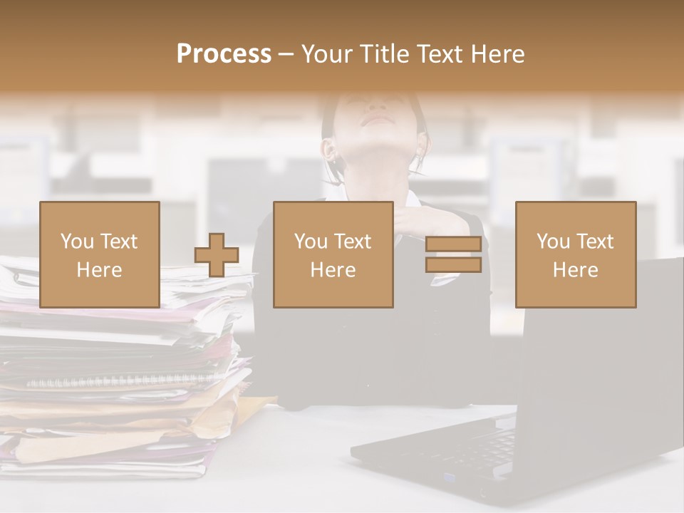 A Woman Sitting In Front Of A Laptop Computer PowerPoint Template