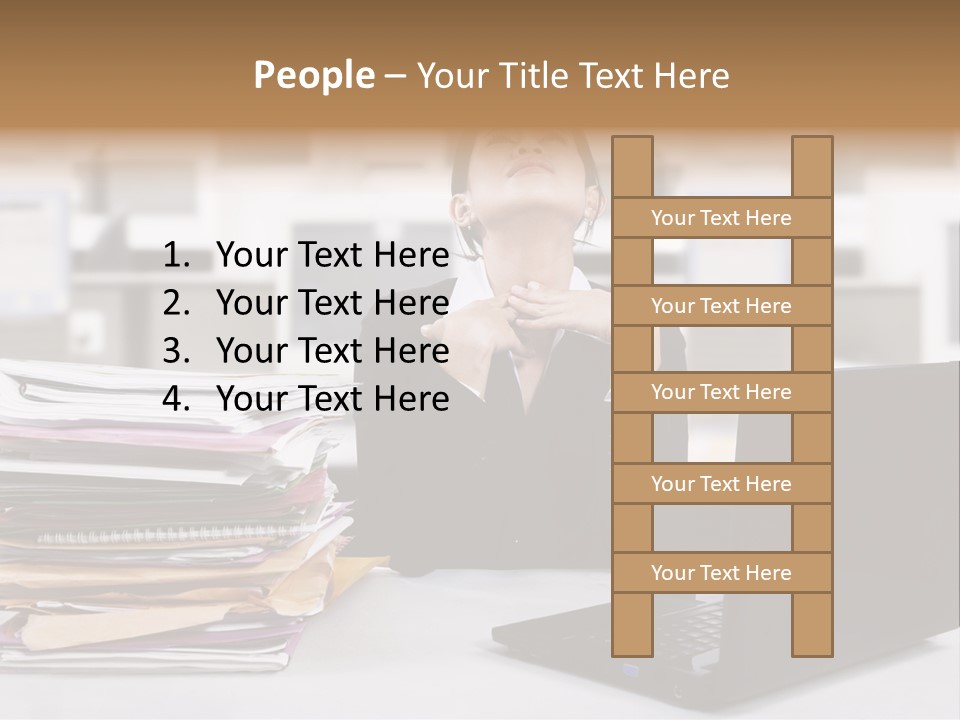 A Woman Sitting In Front Of A Laptop Computer PowerPoint Template