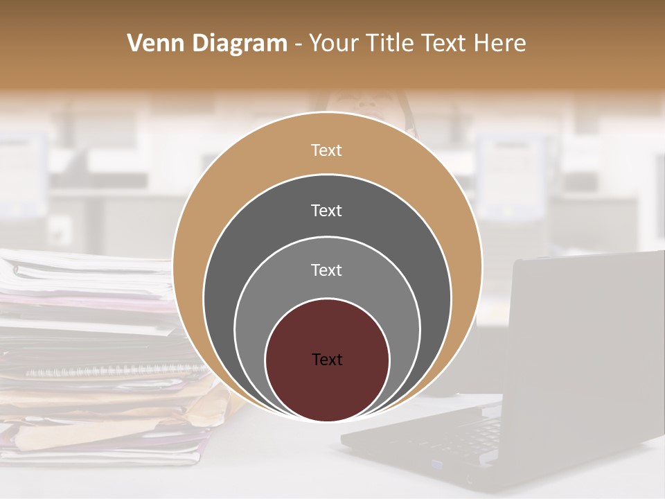 A Woman Sitting In Front Of A Laptop Computer PowerPoint Template