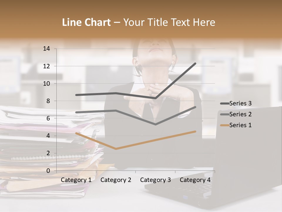 A Woman Sitting In Front Of A Laptop Computer PowerPoint Template
