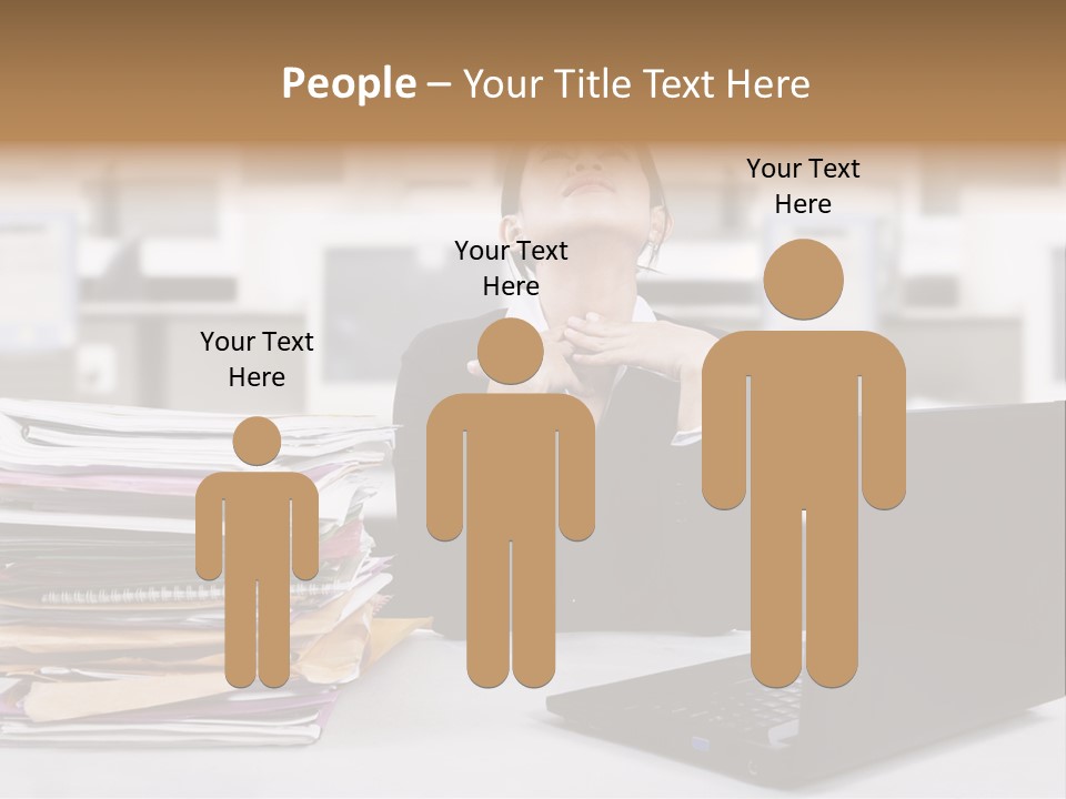 A Woman Sitting In Front Of A Laptop Computer PowerPoint Template