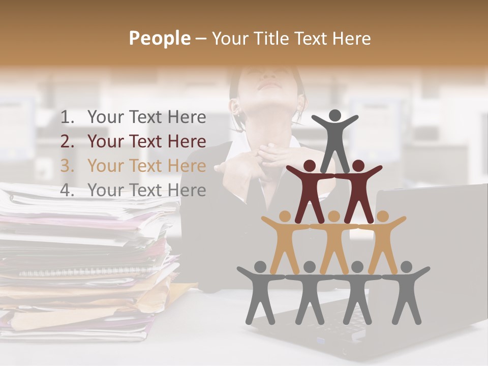 A Woman Sitting In Front Of A Laptop Computer PowerPoint Template