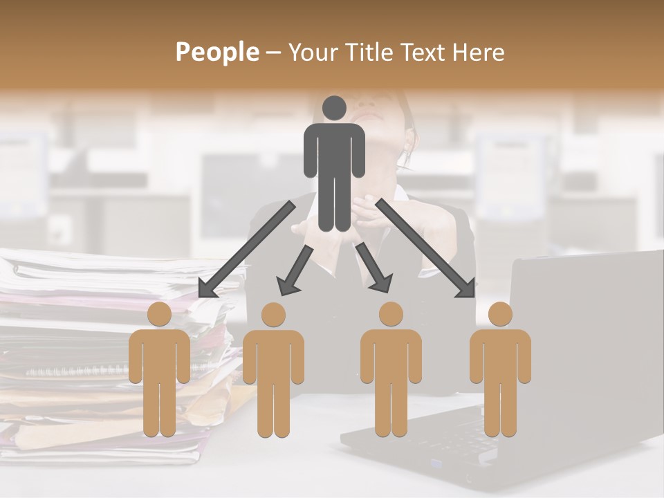 A Woman Sitting In Front Of A Laptop Computer PowerPoint Template