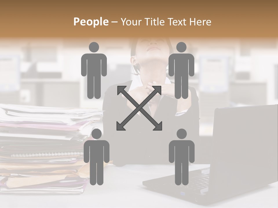 A Woman Sitting In Front Of A Laptop Computer PowerPoint Template