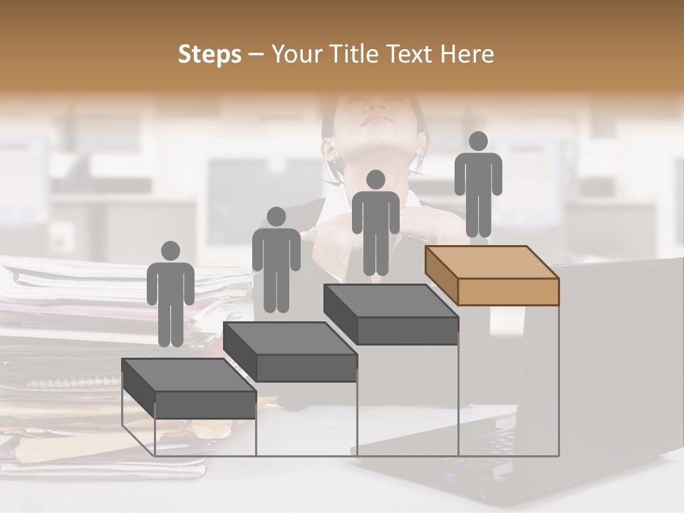 A Woman Sitting In Front Of A Laptop Computer PowerPoint Template