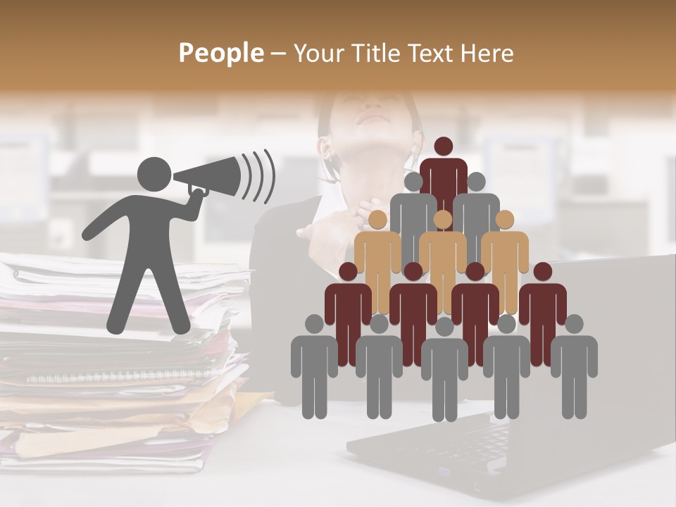 A Woman Sitting In Front Of A Laptop Computer PowerPoint Template