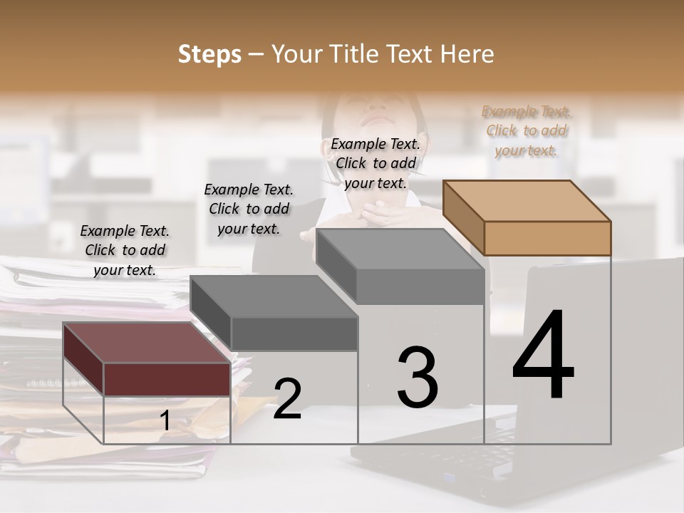 A Woman Sitting In Front Of A Laptop Computer PowerPoint Template
