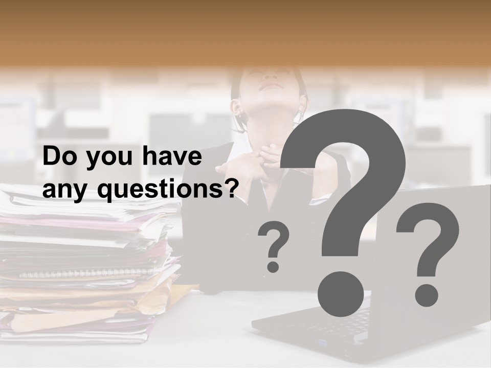 A Woman Sitting In Front Of A Laptop Computer PowerPoint Template