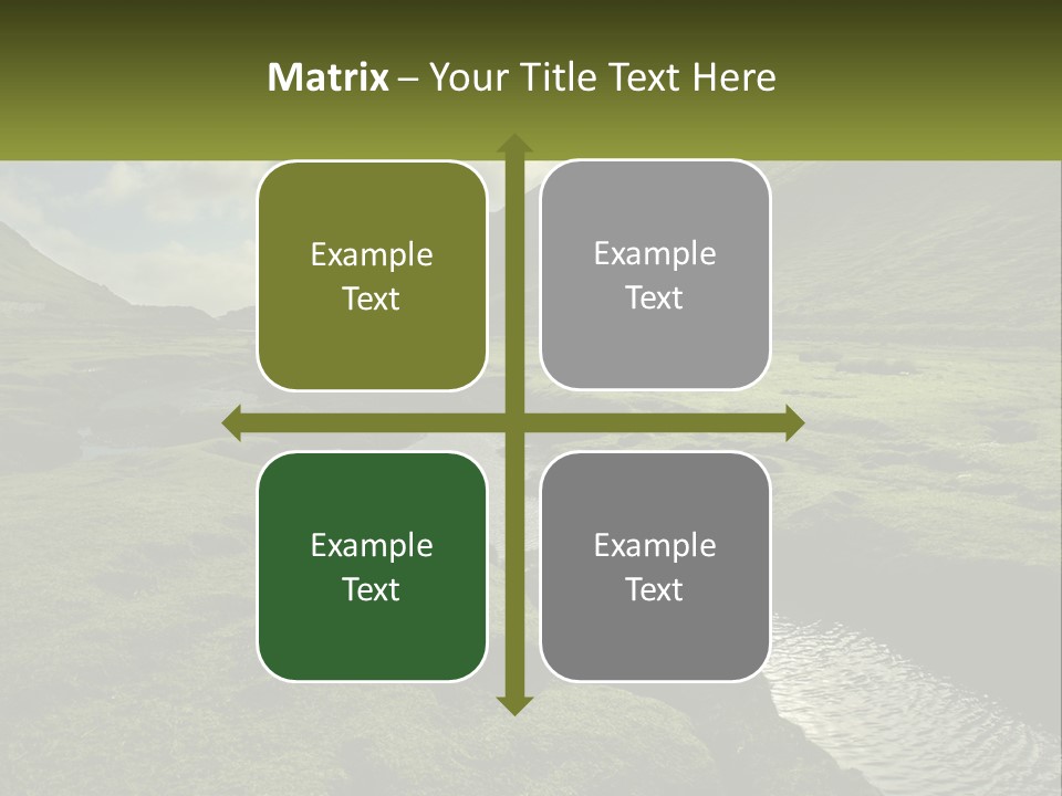 A River Running Through A Lush Green Valley PowerPoint Template
