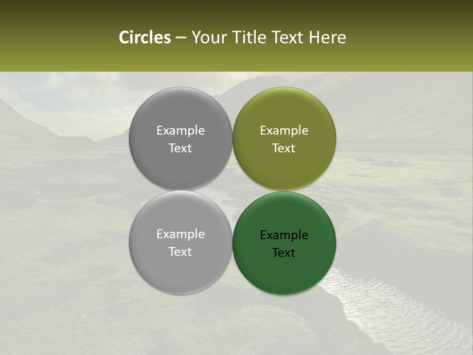 A River Running Through A Lush Green Valley PowerPoint Template