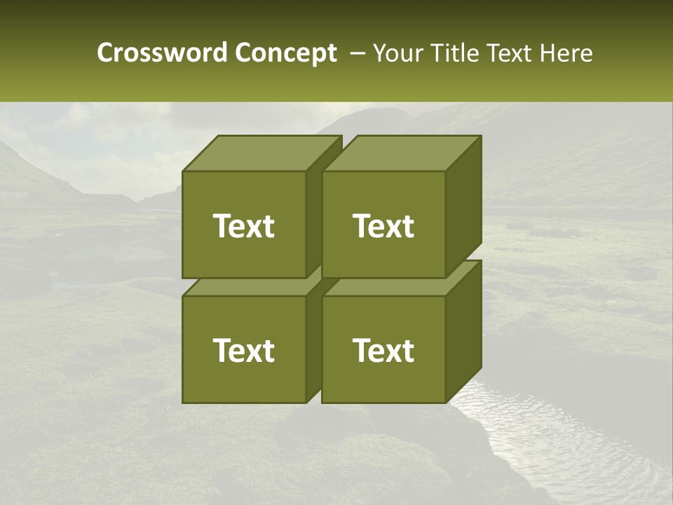 A River Running Through A Lush Green Valley PowerPoint Template