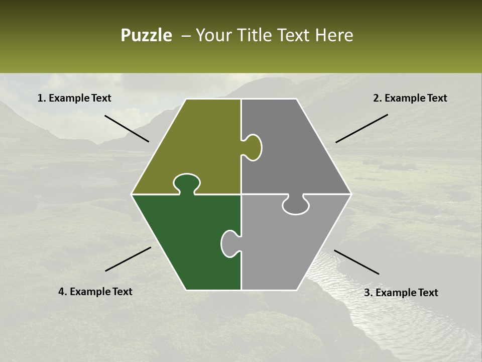 A River Running Through A Lush Green Valley PowerPoint Template