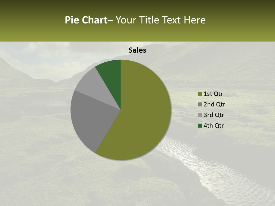 A River Running Through A Lush Green Valley PowerPoint Template