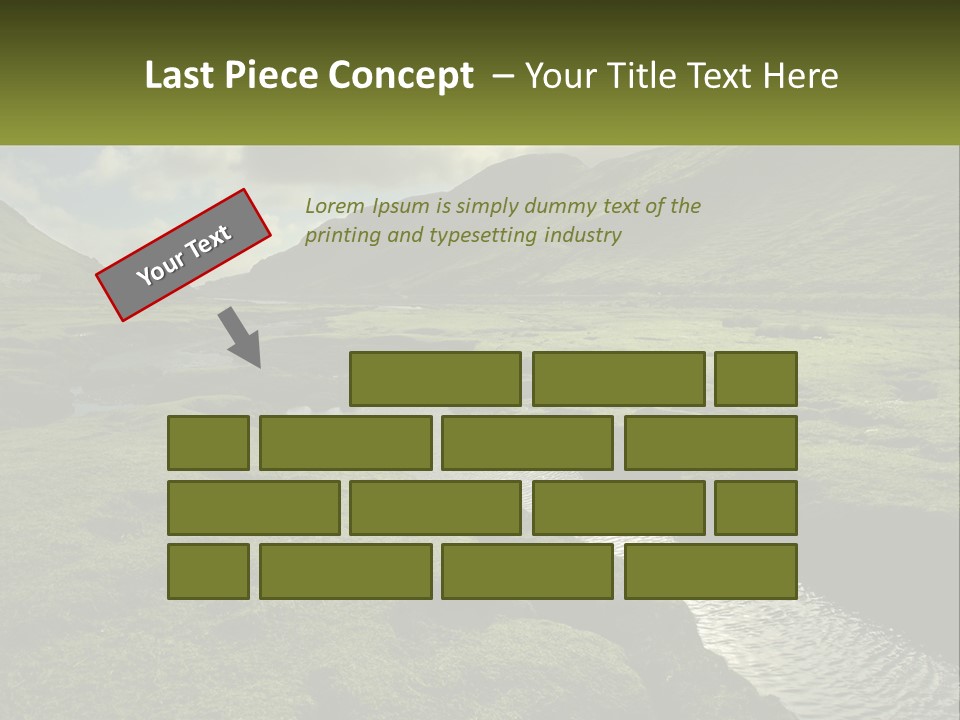 A River Running Through A Lush Green Valley PowerPoint Template