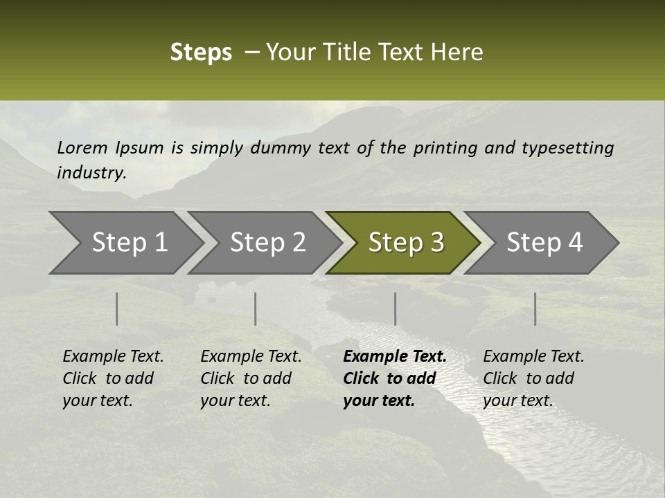 A River Running Through A Lush Green Valley PowerPoint Template