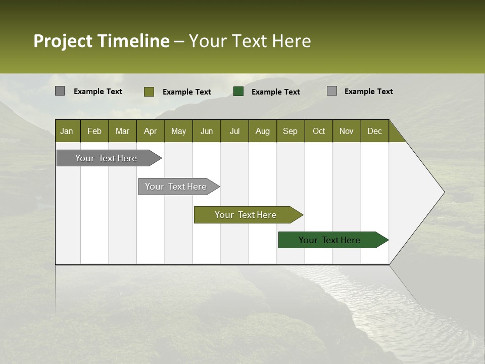 A River Running Through A Lush Green Valley PowerPoint Template
