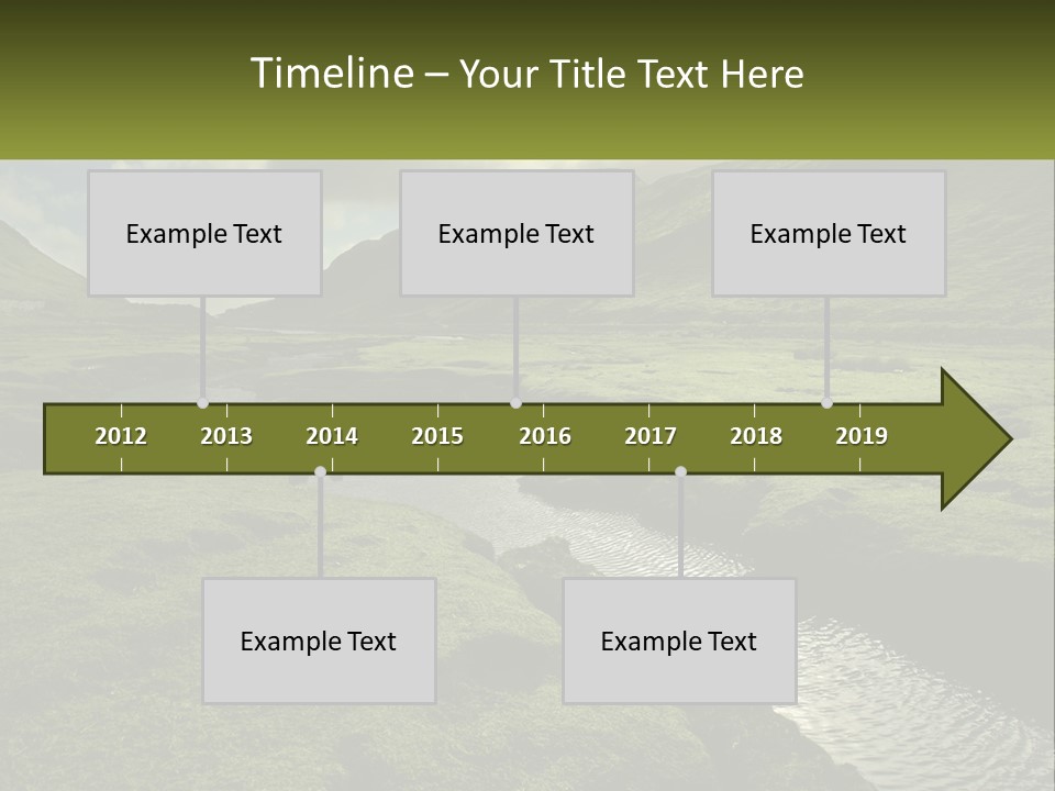 A River Running Through A Lush Green Valley PowerPoint Template