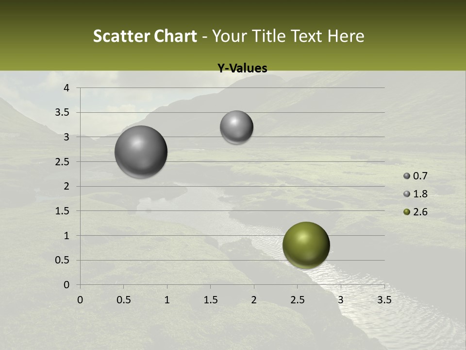 A River Running Through A Lush Green Valley PowerPoint Template