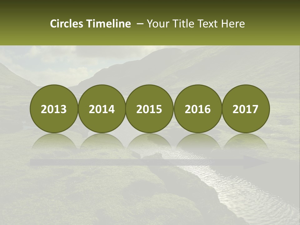 A River Running Through A Lush Green Valley PowerPoint Template