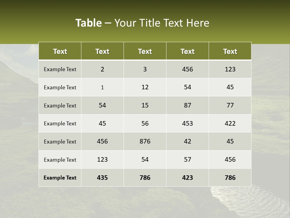 A River Running Through A Lush Green Valley PowerPoint Template