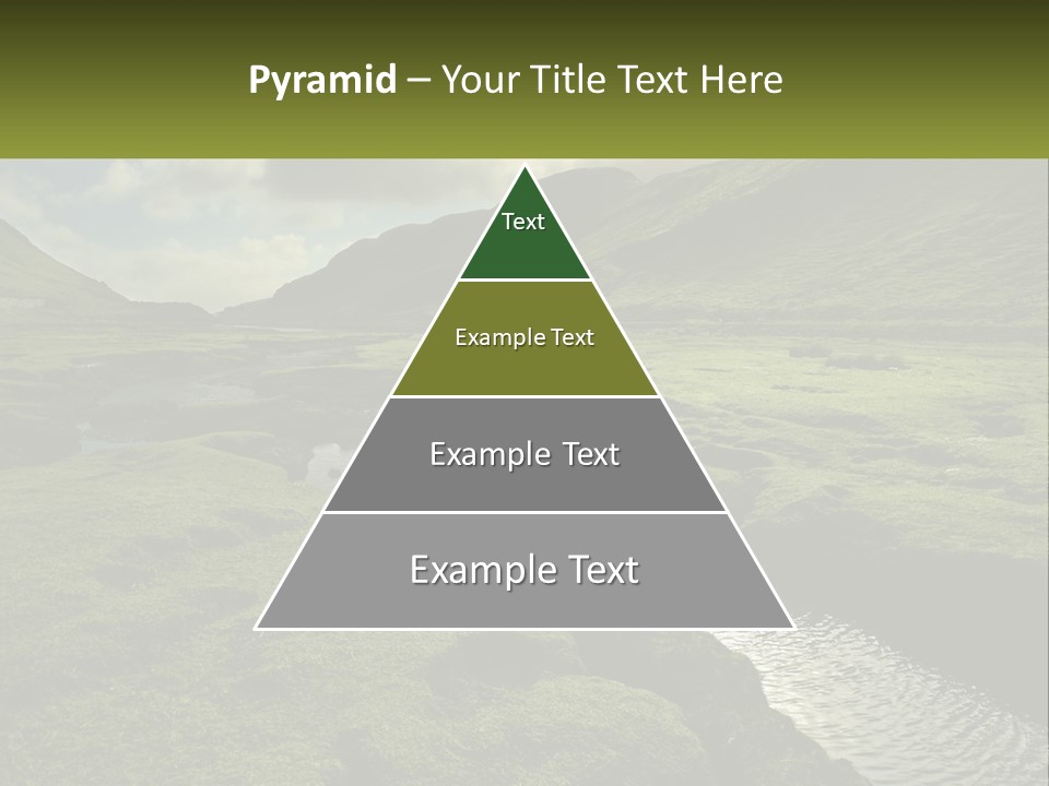 A River Running Through A Lush Green Valley PowerPoint Template