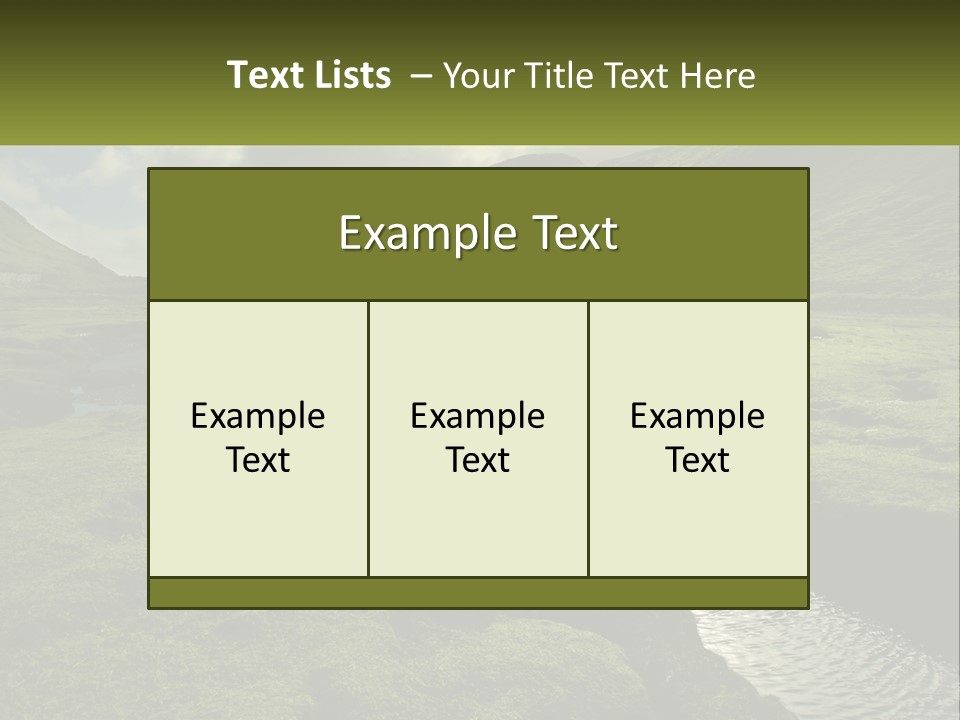 A River Running Through A Lush Green Valley PowerPoint Template