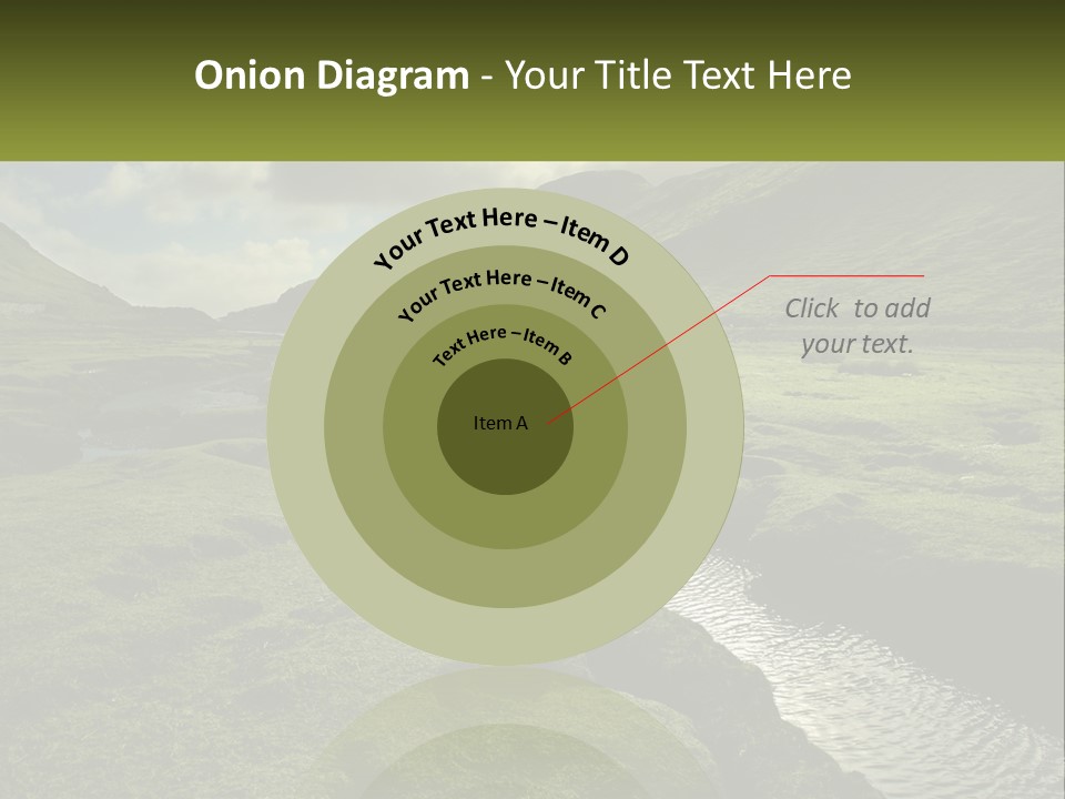 A River Running Through A Lush Green Valley PowerPoint Template